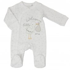 H03607: Baby "Welcome Little One" Cotton Sleepsuit (NB-3 Months)